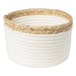 Mand wit met bruine rand - ø25x15 cm
