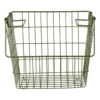 Metalen stapelmand - groen - 26x31.5x31 cm