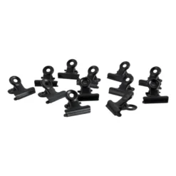 Mini clips metaal - zwart - 12 stuks