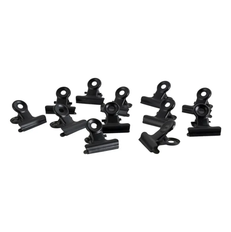 Mini clips metaal - zwart - 12 stuks