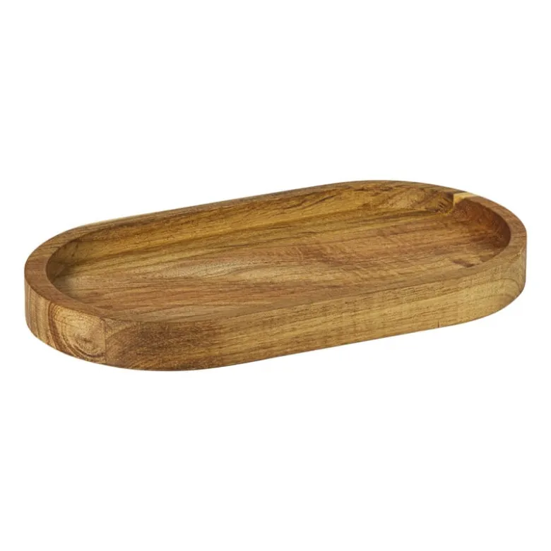 Mini dienblad acacia - bruin - 20x11 cm
