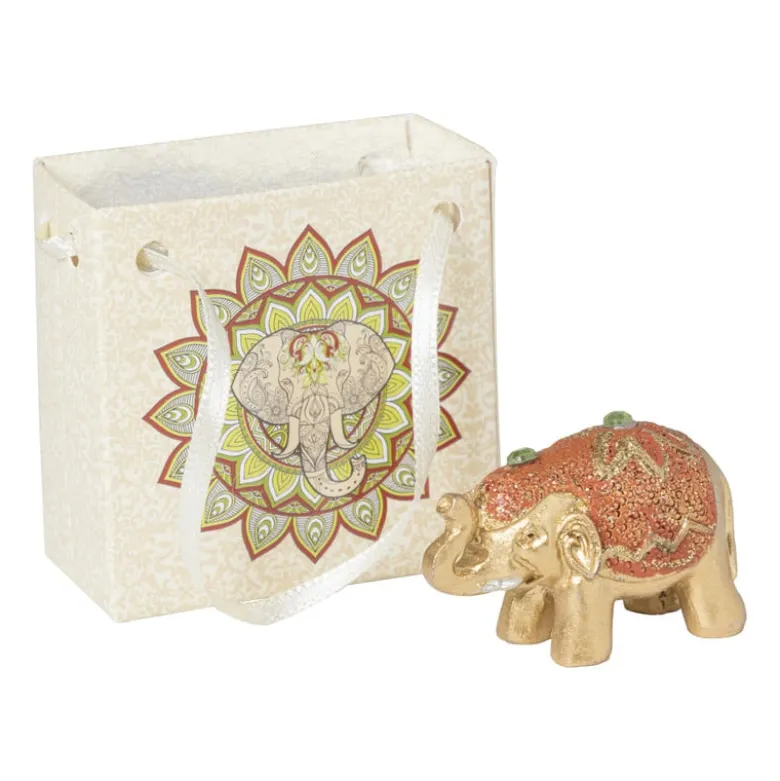 Mini olifant in tasje - diverse kleuren - 3 cm