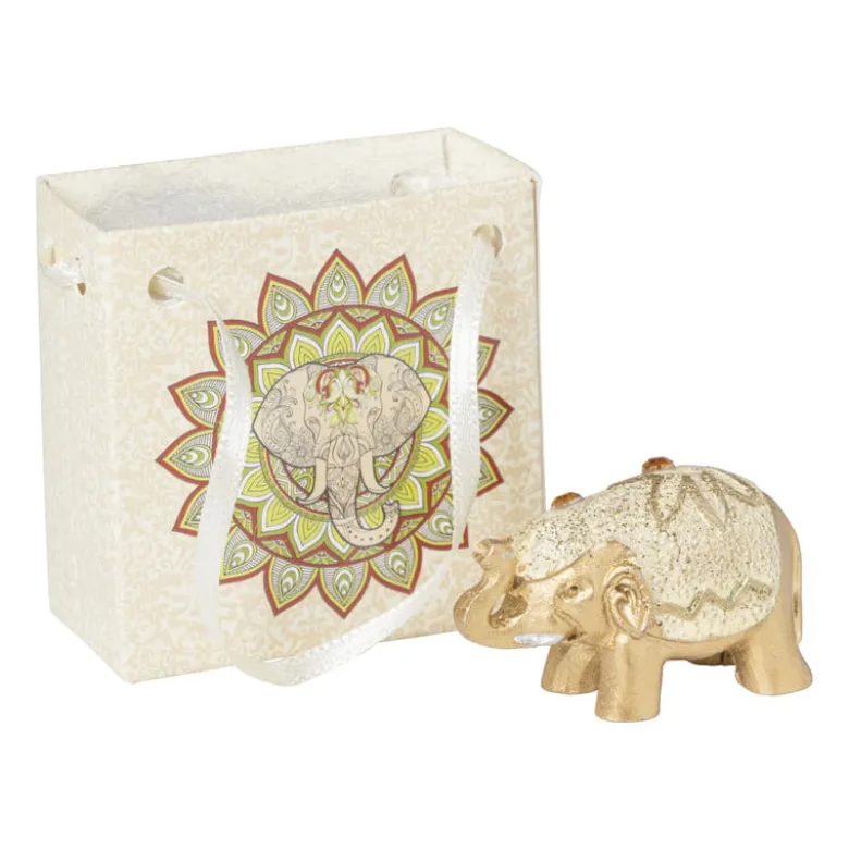 Mini olifant in tasje - diverse kleuren - 3 cm