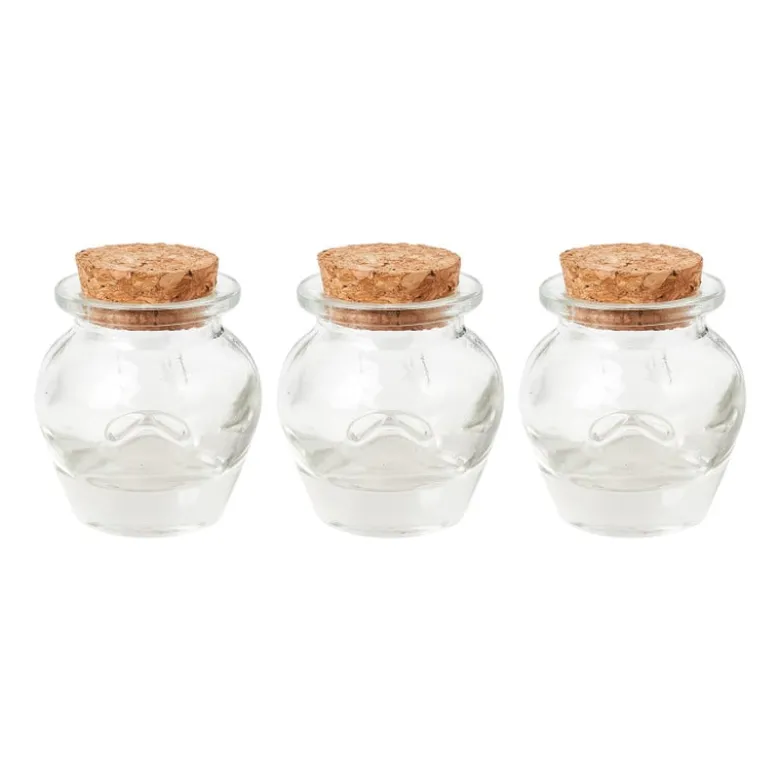 Mini opbergpotje met kurk - set van 3