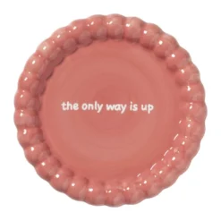 Mini plateau golvende rand - roze - ø13.8x1.5 cm - Happy at Home by Sanny
