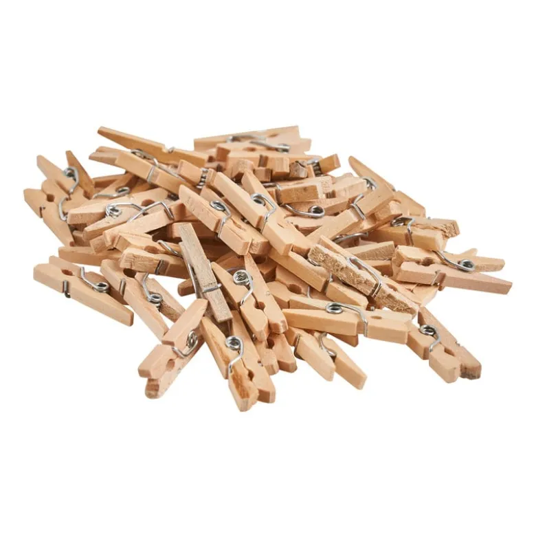 Mini wasknijpers - naturel - 50 stuks