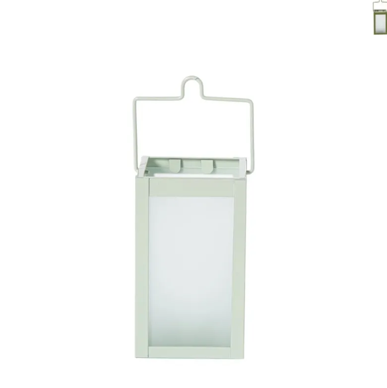 Mini windlichtje - groen/grijs - ø8x14 cm - diverse varianten