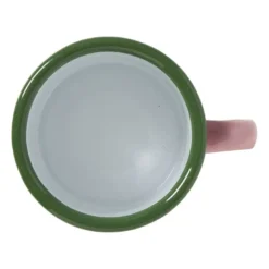 Mok emaille mini - roze/groen - 150 ml