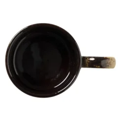 Mok gevlekt met rond oortje - bruin - 300 ml