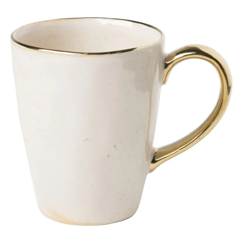Mok met gouden oortje - beige - 250 ml