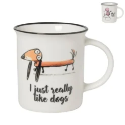 Mok met hond - wit - 300 ml - diverse varianten