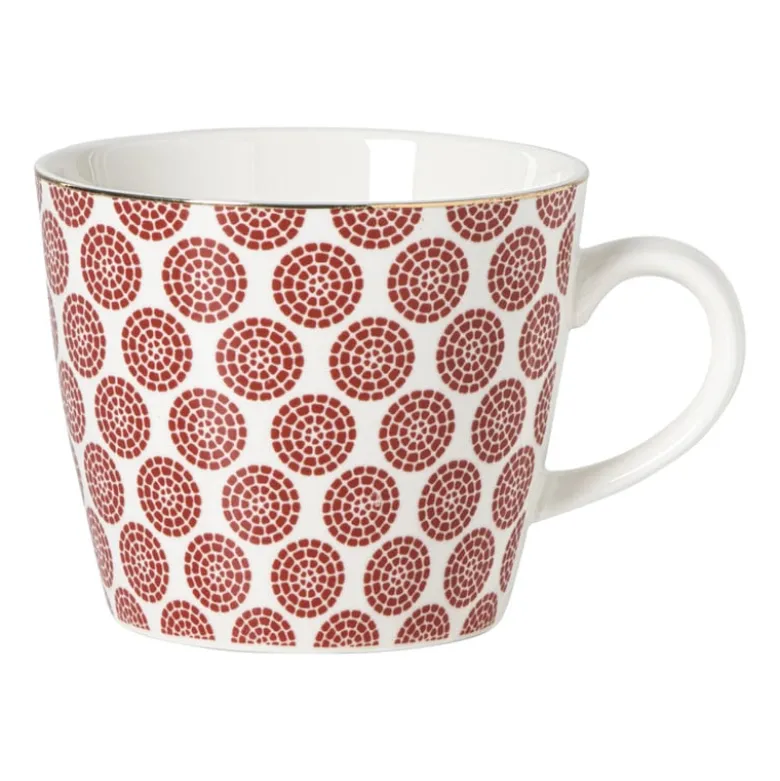 Mok Mirna bloem - rood/wit - 360 ml