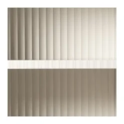 Nachtkastje Luca met geribbeld glazen deurtje - offwhite - 55.5x40x32 cm