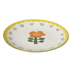 Ontbijtbord bloem - geel - ø21.7x2.1 cm