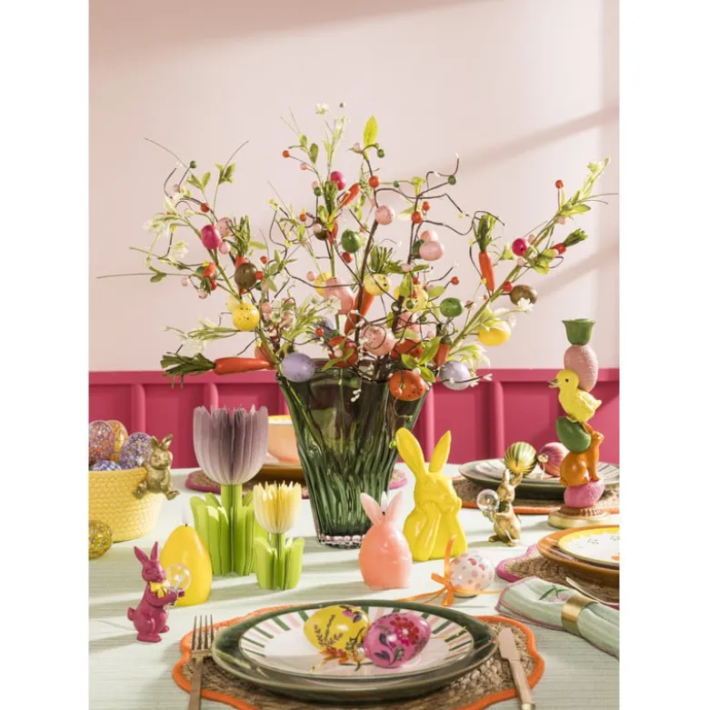 Ontbijtbord bloem streep - multikleur - ø21.7x2.1 cm