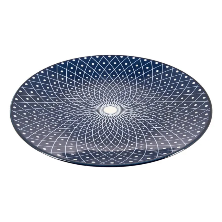 Ontbijtbord blue print - diamonds - ⌀21 cm