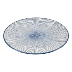 Ontbijtbord blue print - stripes - ⌀21 cm