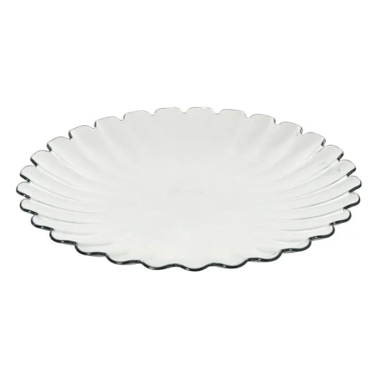 Ontbijtbord geschulpt - groen - ø22.9x2.1 cm