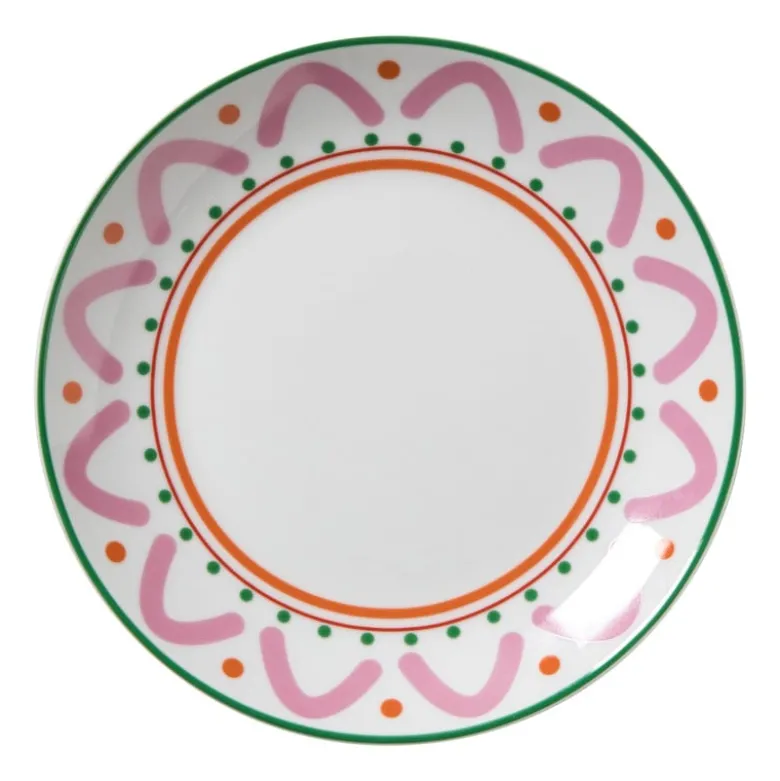 Ontbijtbord holly jolly - roze - ø20.6x2.5 cm