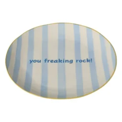 Ontbijtbord streep - blauw - ø2.5x21 cm - Happy at Home by Sanny