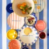 Ontbijtbord streep - roze - ø2.5x21 cm - Happy at Home by Sanny