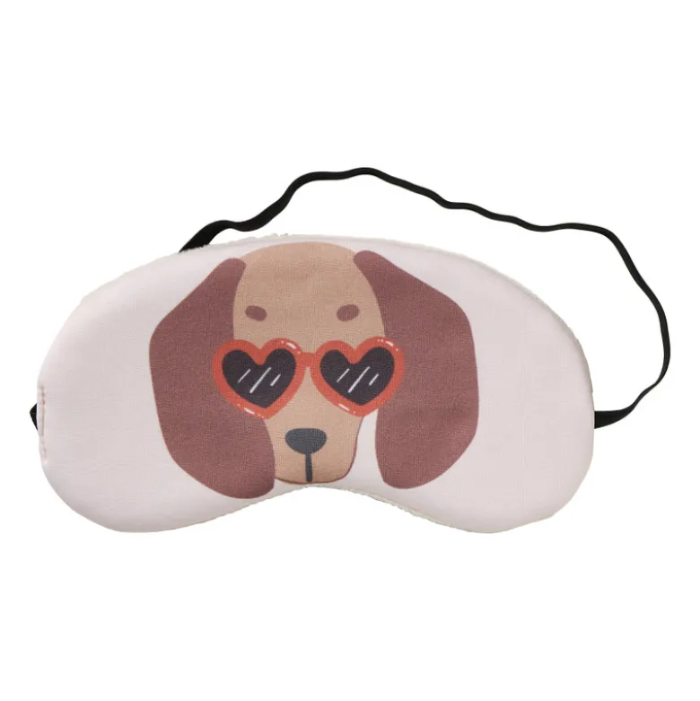 Oogmasker teckel - bruin/beige