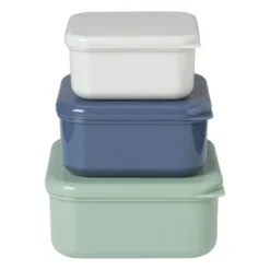 Opbergbakjes set van 3 - groen/blauw/grijs