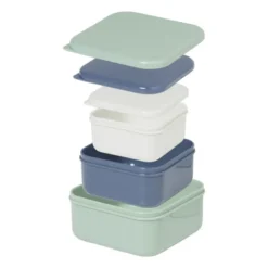 Opbergbakjes set van 3 - groen/blauw/grijs