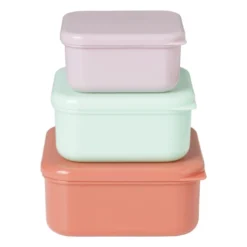 Opbergbakjes set van 3 - roze/lila/groen