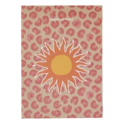 Opbergboek zon - roze/beige - 3.7x25x18 cm