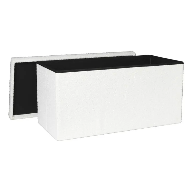 Opbergbox Teddy opvouwbaar - wit - 38x76x38 cm