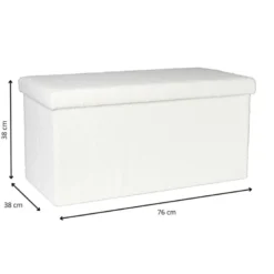 Opbergbox Teddy opvouwbaar - wit - 38x76x38 cm