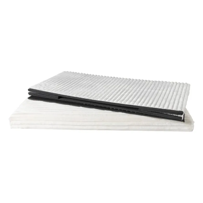 Opbergbox teddy rib rechthoekig - wit - 38x76x38 cm