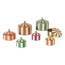Opbergdoosje circus klein - rood/wit - ø4.8x3.5 cm