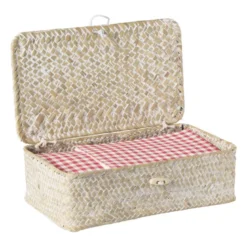 Opbergdoos zeegras - naturel - 7.5x24x14 cm