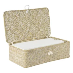 Opbergdoos zeegras - naturel - 7.5x24x14 cm