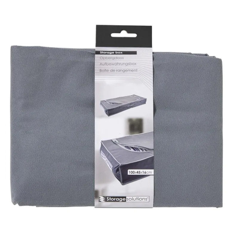 Opberghoes voor dekbed of kussens - grijs - 15x100x45 cm
