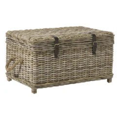 Opbergkist rotan - bruin - 45x80x55 cm