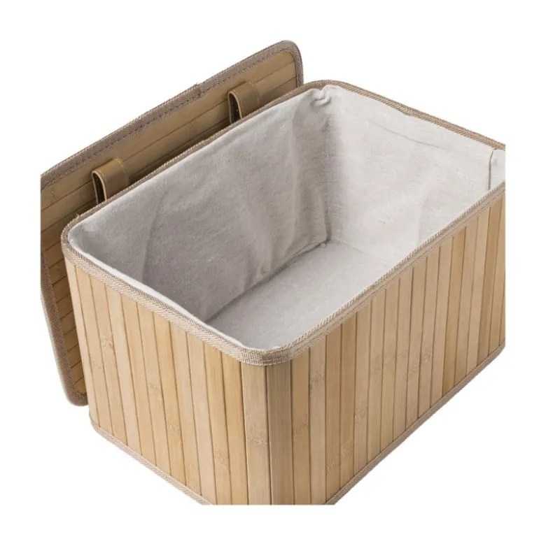 Opbergmand met deksel Oscar - 20x23x33 cm - naturel