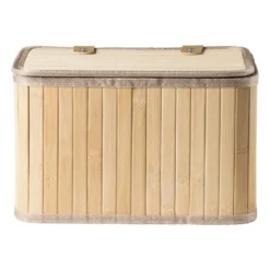 Opbergmand met deksel Oscar - 18x28x20 cm - naturel