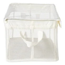 Opbergmand met handvatten - wit - 25x44x20 cm