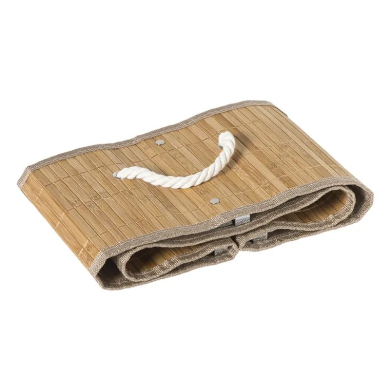 Opbergmand rechthoek laag - bamboe - 26x35x18 cm