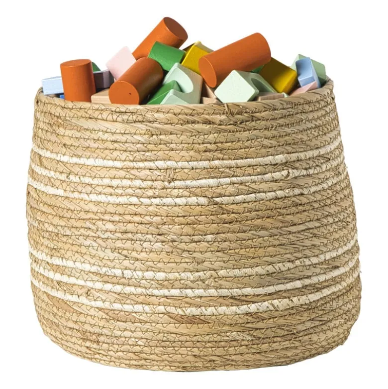 Opbergmand rond - beige - ø30x30 cm