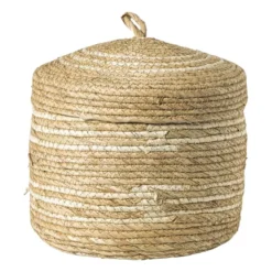 Opbergmand streep - beige - ø25x25 cm