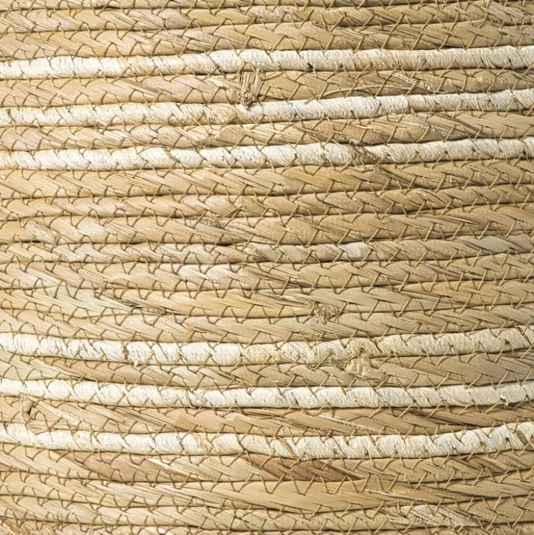 Opbergmand streep - beige - ø25x25 cm