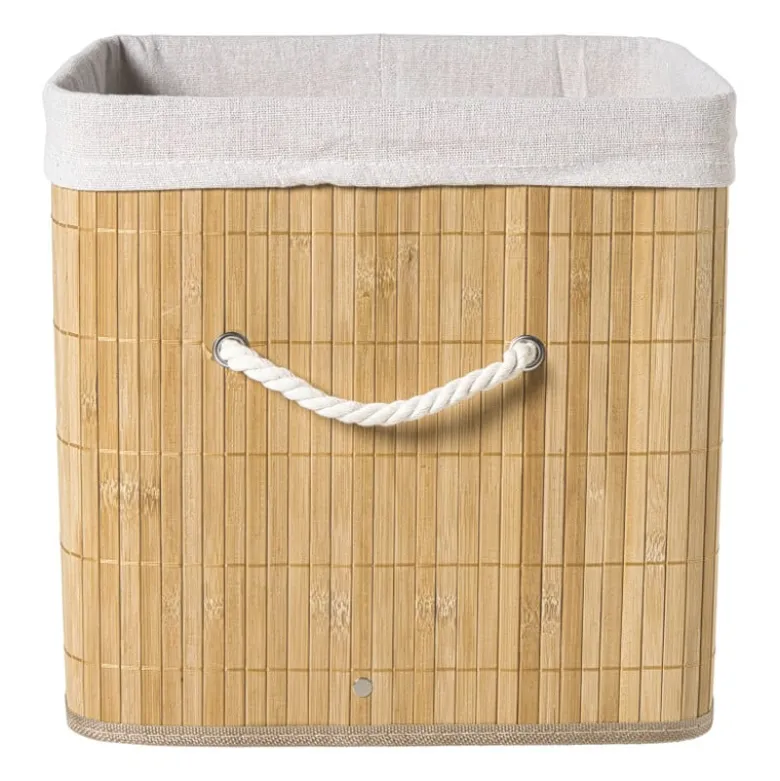 Opbergmand vierkant hoog - bamboe - 30x30x30 cm