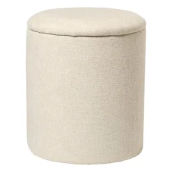 Opbergpoef Debby - beige - ø35x40 cm