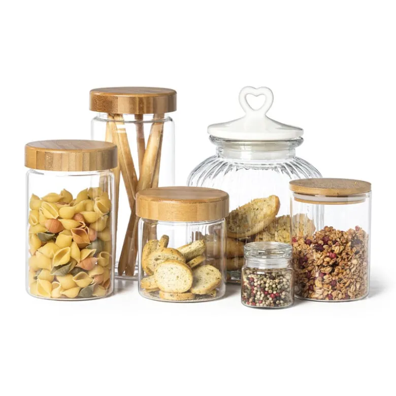 Opbergpot met bamboe deksel - 1100 ml