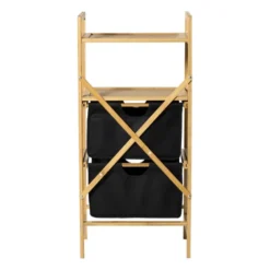 Opbergrek met twee laden - bruin/zwart - 96x44x33 cm