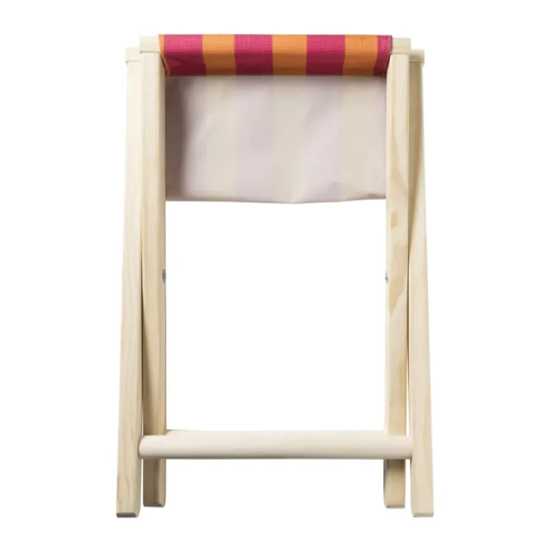 Opvouwbaar strandkrukje streep - roze/rood - 37x32x35 cm